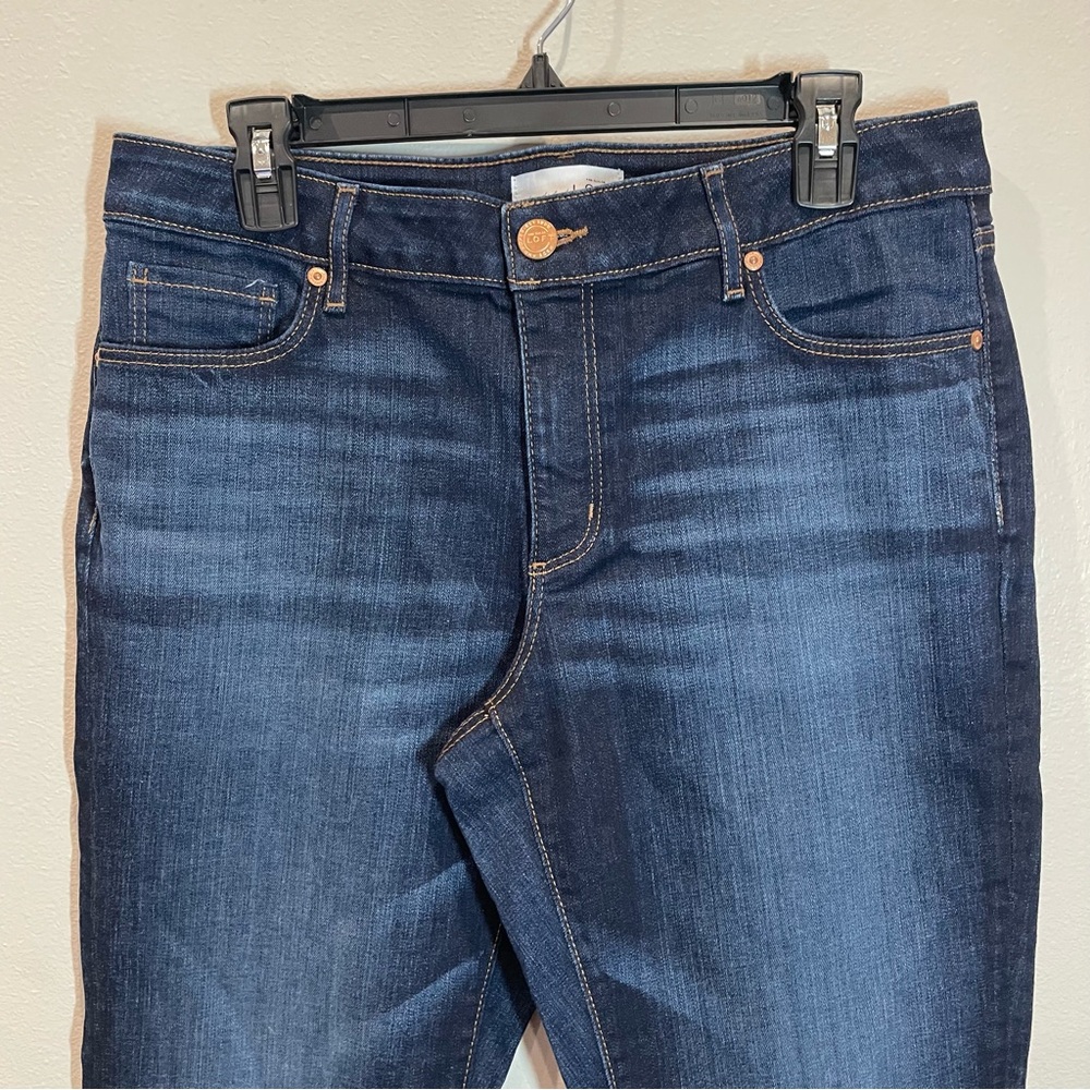 LOFT Curvy Straight Dark Blue Jeans 12 / 31 - Picture 3 of 9